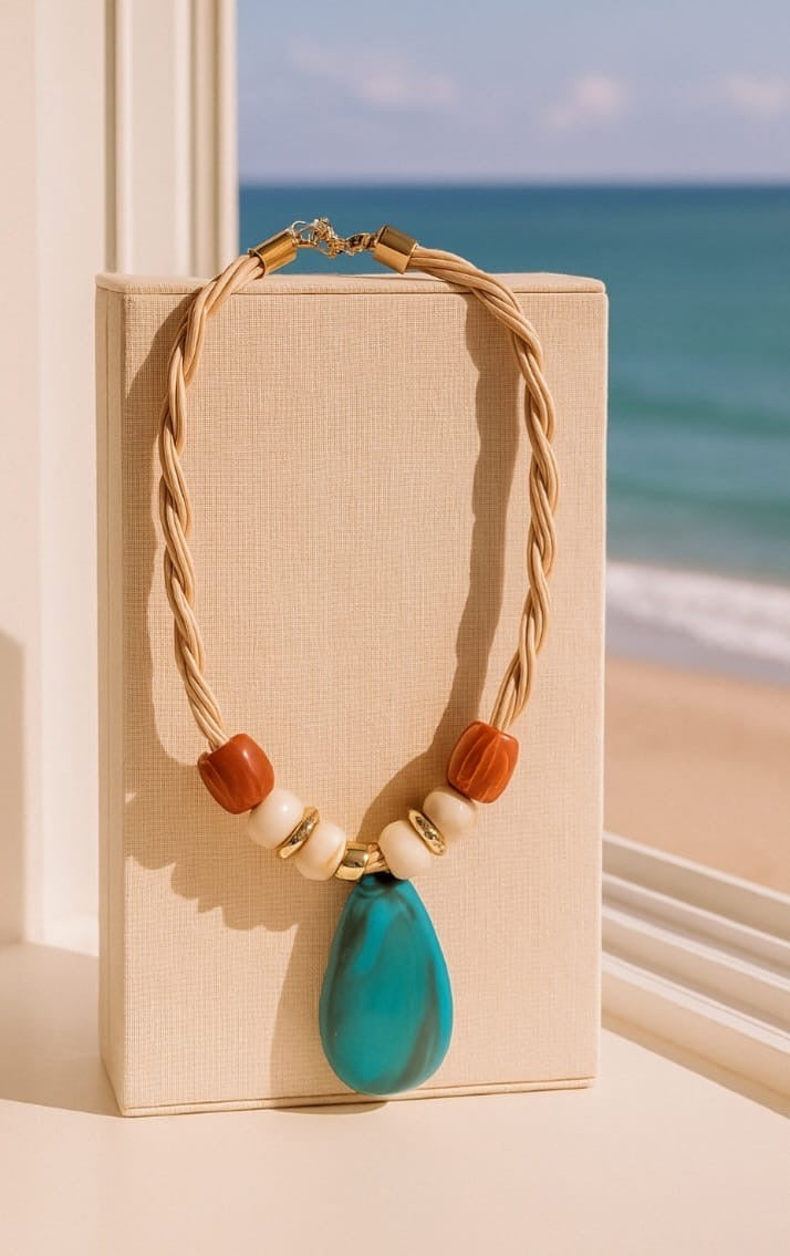 Collar Gota Turquesa del Mar