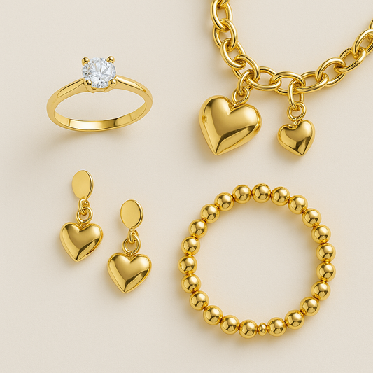 Set Corazón eterno - baño de oro 18k