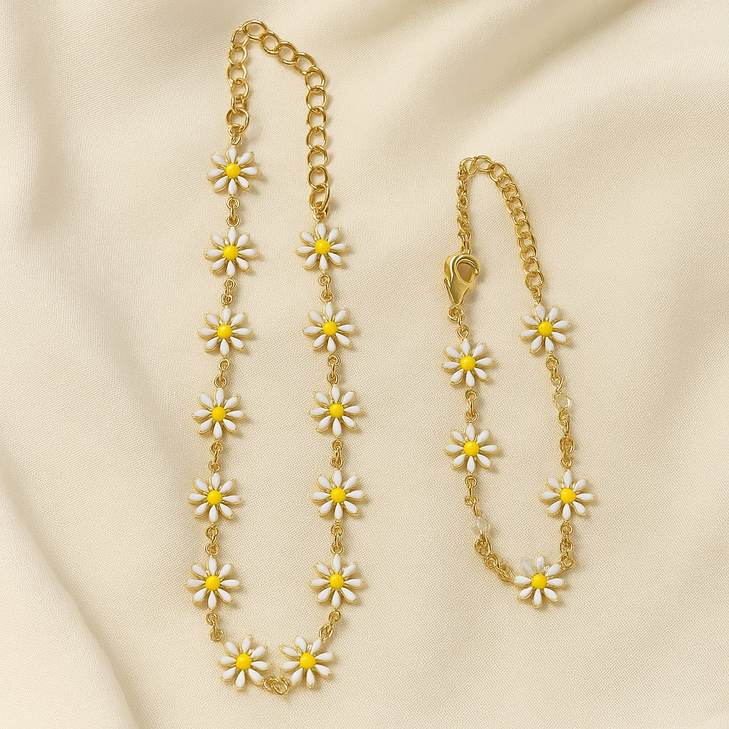 Pulsera Flower Bañada en Oro 18K – Belleza Natural que Acompaña tu Estilo
