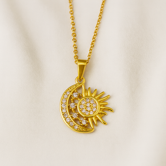 Collar Sol y Luna Bañado en Oro – El equilibrio perfecto entre luz y sombra