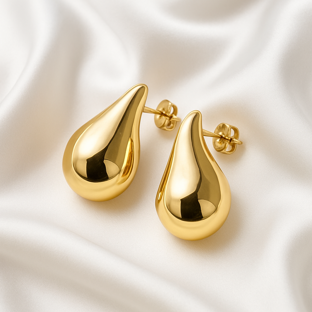 Aros Gota de encanto -  baño de oro 18k