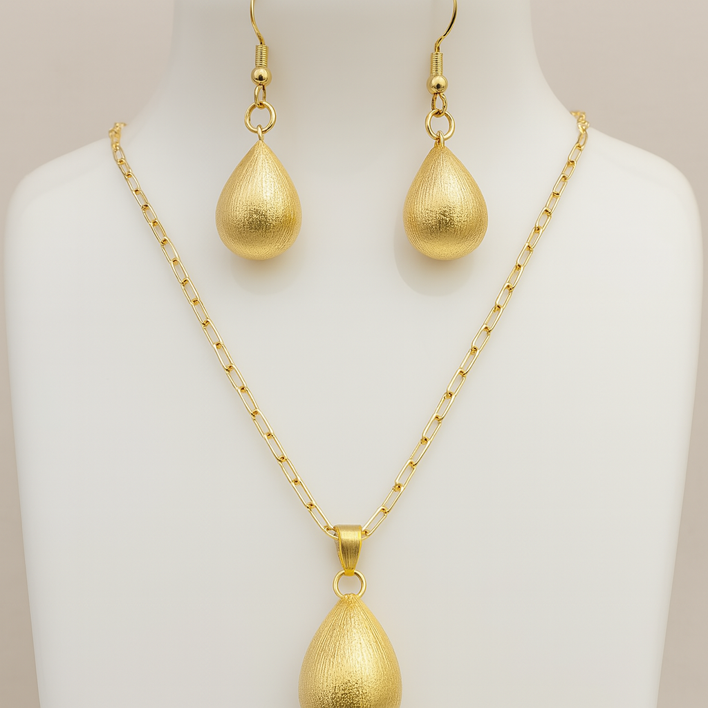 Set Aura dorada / Gota Luz –baño de oro 18k