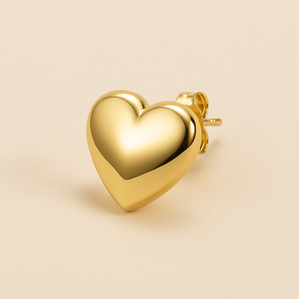 Aros Corazón glow - Baño oro 18 k