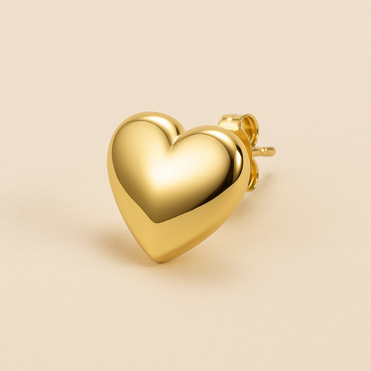 Aros Corazón glow - Baño oro 18 k
