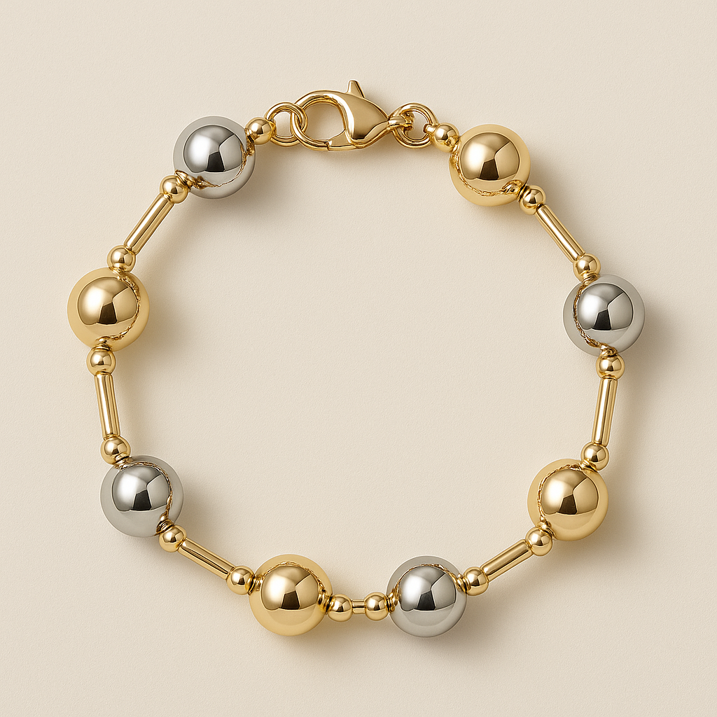 Pulsera Equilibrio y contraste que conectan - baño de oro 18k