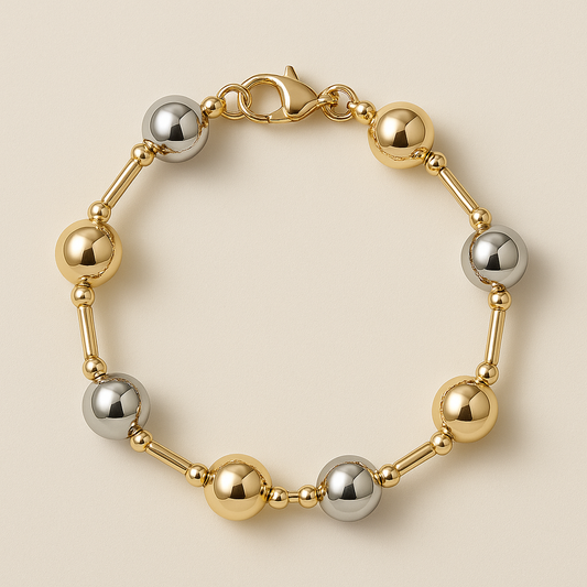 Pulsera Equilibrio y contraste que conectan - baño de oro 18k