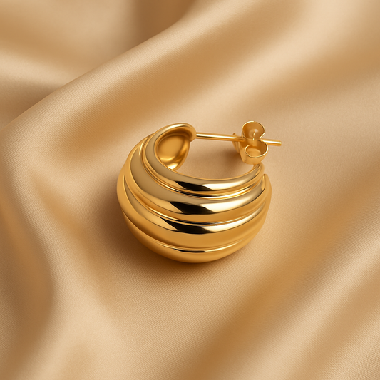 Aros Luna nova - Baño oro 18 k