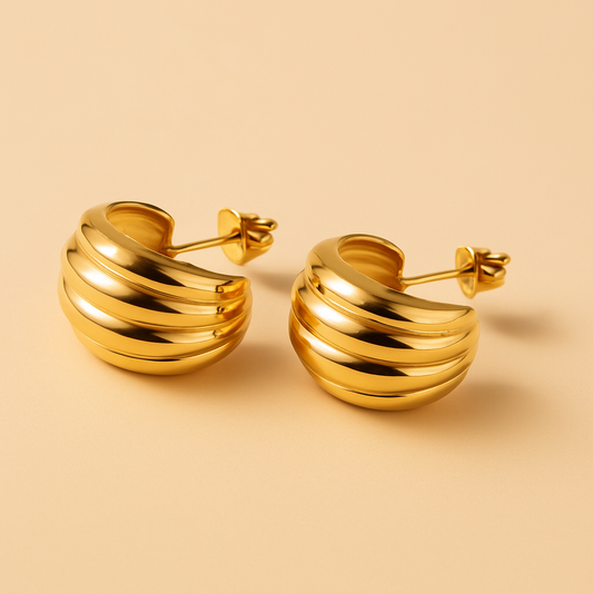 Aros Luna nova - Baño oro 18 k