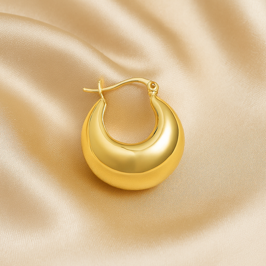 Aros dorados Luna Bold - Baño oro 18 k