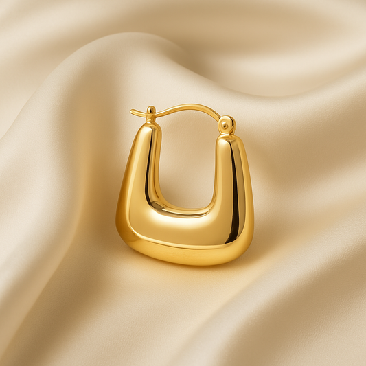 Aros Candado chunky - Baño oro 18 k