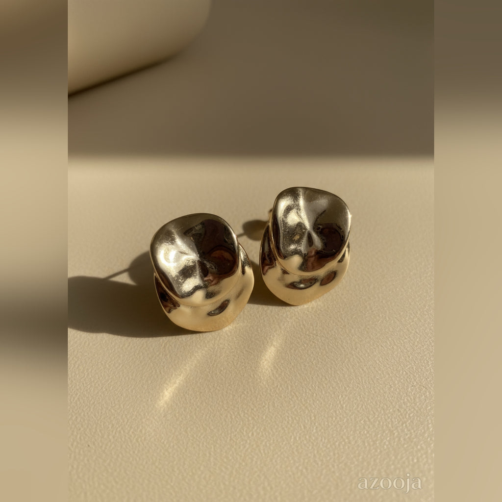 Aretes Escultura Dorada