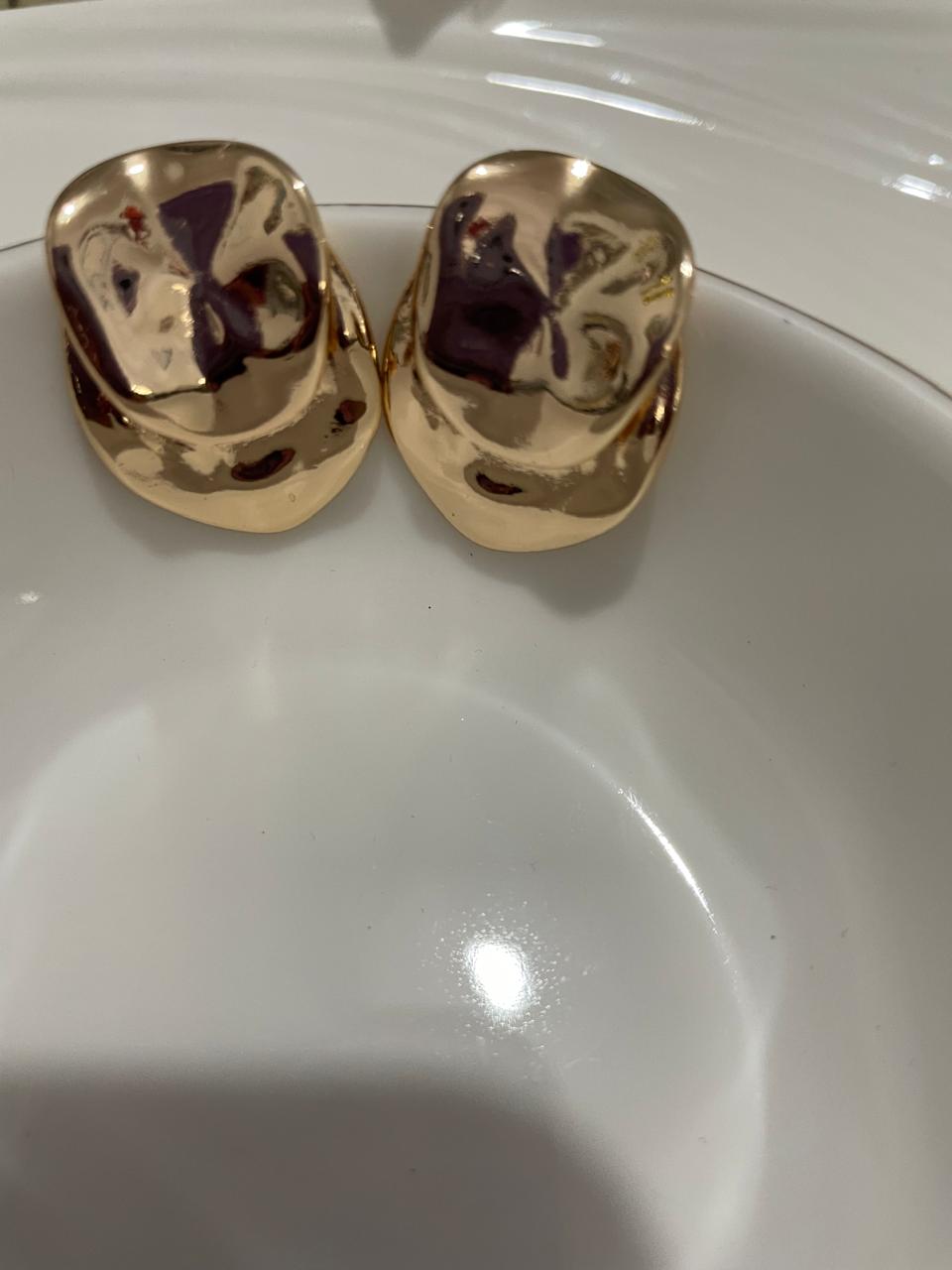 Aros Rose flow - Baño oro 18 k